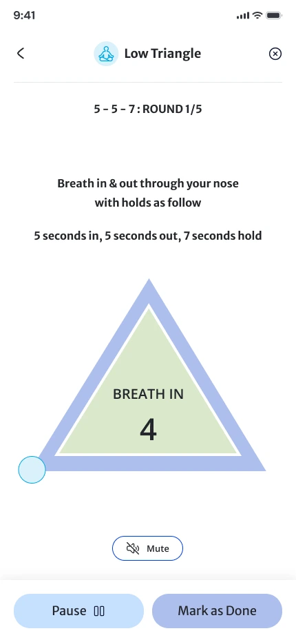 A Low Triangle breathing session